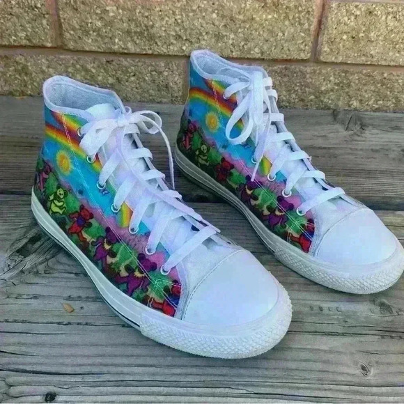 Grateful Dead dancing bear converse  womens size 11 - Picture 3 of 7
